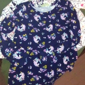 Girls tie up unicorn shirt